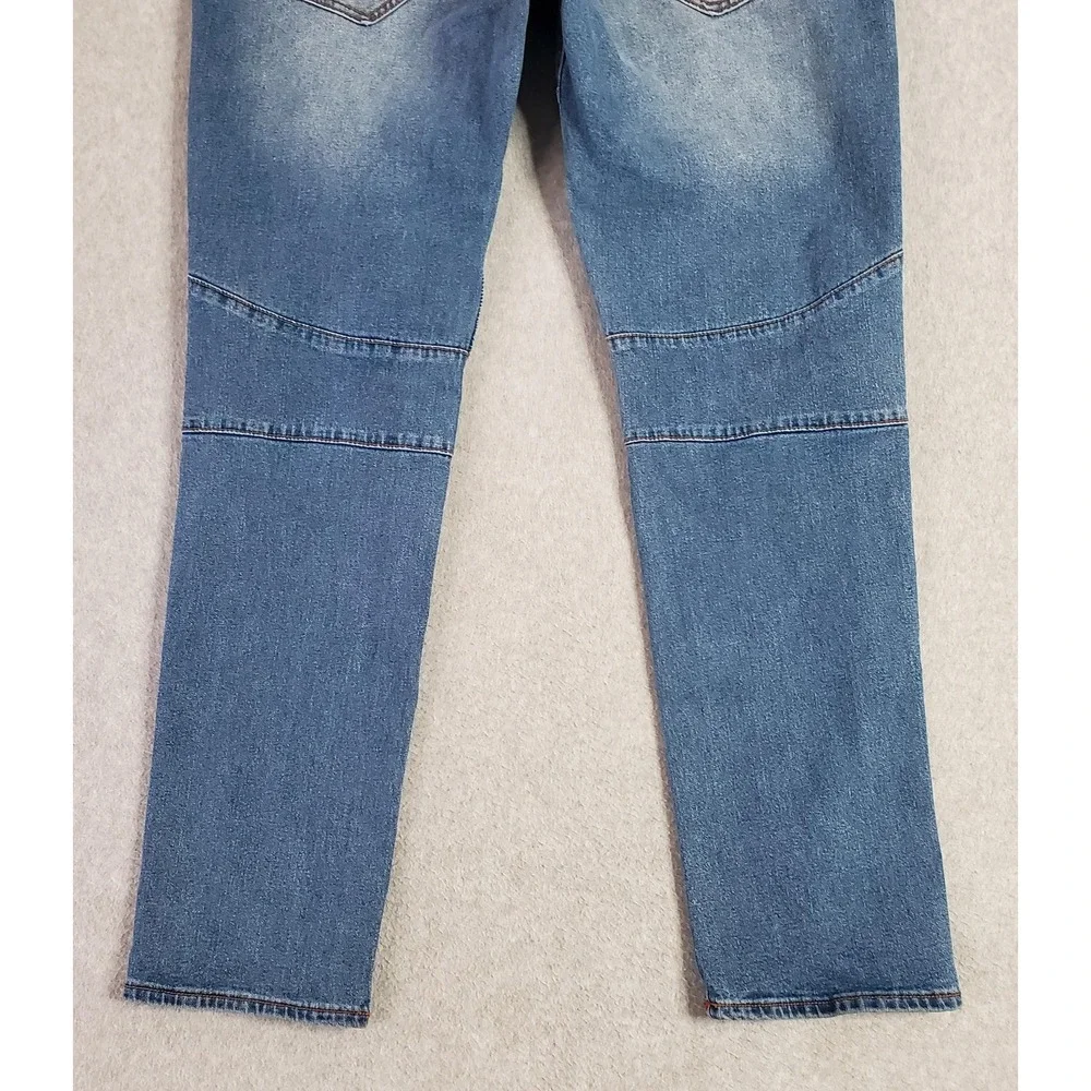 True Religion Rocco Jeans Mens 40x32 Blue Relaxed Skinny Moto Stretch Denim